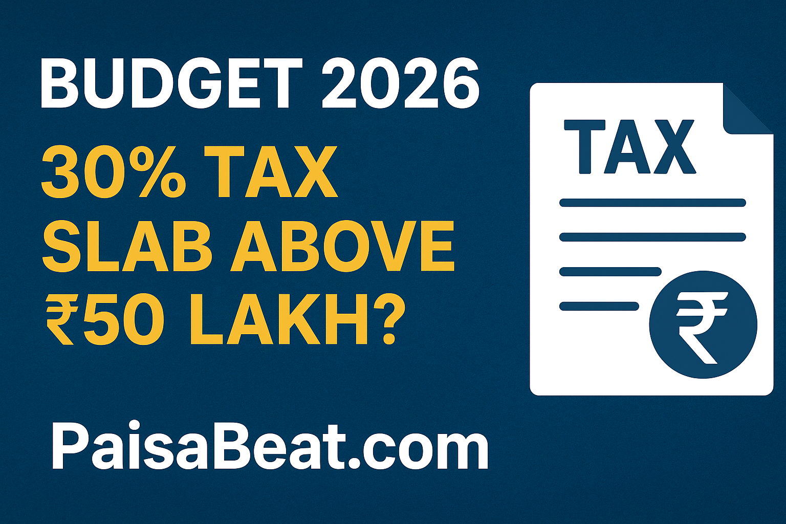 Budget 2026 Tax Slab Above 50 Lakh | PaisaBeat